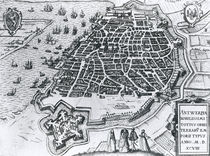 Map of Antwerp, 1598 von Dutch School