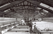 Interior of a Cotton Mill by English School