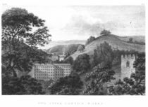 Two Upper Cotton Works, New Lanark Textile mills by English School