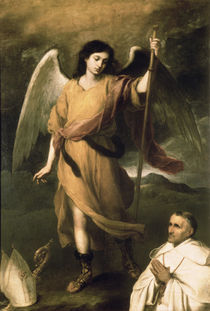 Archangel Raphael with Bishop Domonte von Bartolome Esteban Murillo