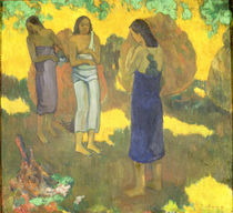 Three Tahitian Women against a Yellow Background by Paul Gauguin