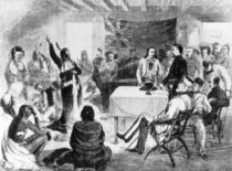 Sitting Bull Council, 1877 by American School