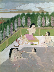 Girls Bathing, Pahari Style by Indian School