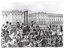 Execution in Revolution Square during the French Revolution by French School