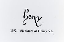 Signature of Henry VI by English School