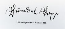 Signature of Richard III von English School