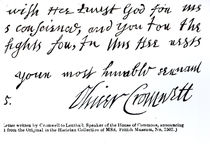 Signature of Oliver Cromwell by English School