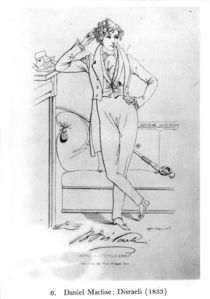 Portrait of Benjamin Disraeli Author of 'Vivian Grey' von Daniel Maclise