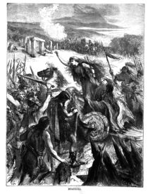 Boadicea Inciting the Iceni against the Romans von English School