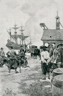 The Landing of Negroes at Jamestown from a Dutch Man-of-War von Howard Pyle