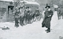 The Puritan Governor Interrupting the Christmas Sports by Howard Pyle