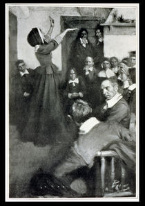 Anne Hutchinson Preaching in her House in Boston von Howard Pyle