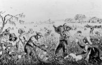 Picking Cotton on a Southern Plantation by American School