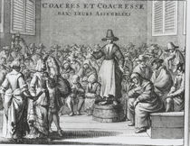 Male and Female Quakers at their Assembly by French School