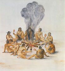 Indians round a Fire von John White
