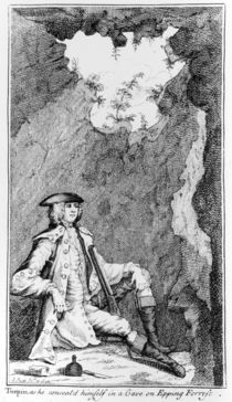 Turpin as he Concealed Himself in a Cave on Epping Forrest by English School