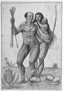 Brazilian Indian Man, Woman and Child by John White