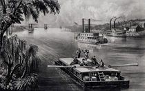 Bound Down the River, pub. by Currier and Ives by American School