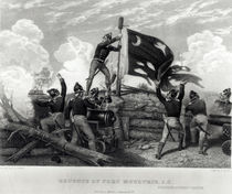 The Heroism of Sergeant William Jasper in Defence of Fort Moultrie von Johannes Adam Simon Oertel