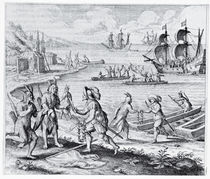 English Trading with Indians of the West Indies by Jacques Le Moyne