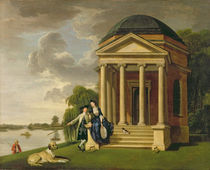 David Garrick and his Wife by his Temple to Shakespeare at Hampton von Johann Zoffany