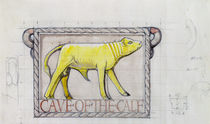 Design for bas relief of the 'Calf in the Cave of the Golden Calf' by Eric Gill