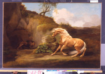A Horse Frightened by a Lion von George Stubbs