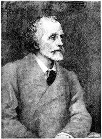 George Meredith, engraved by William Biscombe Gardner after a woodcut von George Frederick Watts