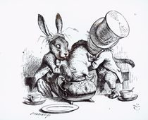 The Mad Hatter and the March Hare putting the Dormouse in the Teapot by John Tenniel