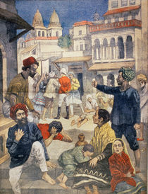 Famine in India, illustration from 'Le Petit Journal' by Jose Belon