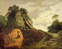 Virgil's Tomb by Moonlight with Silius Italicus von Joseph Wright of Derby