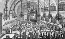 The Gathering in the Synagogue by German School