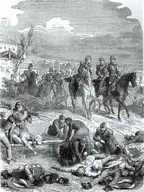 The Emperor Napoleon III on the Field of Battle at Solferino von English School