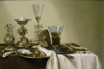 Still Life with Oysters and Nuts by Willem Claesz. Heda