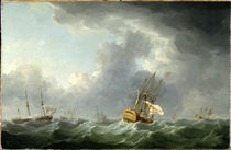 English Ships Running Before a Gale von Charles Brooking