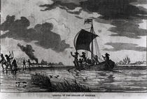 Arrival of the English at Roanoke by American School