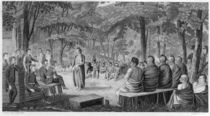 Major Long Holding a Council with the Oto Indians by Samuel Seymour