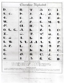 Cherokee Alphabet, from Pendelton's 'Lithography' by American School