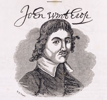 Portrait of John Winthrop from 'Connecticut Historical Collections' von American School