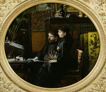Alphonse Daudet and his Wife in their Study von Louis Montegut