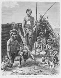 Queensland aborigines, engraved from a photograph by E. Krell by English School