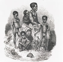 A Zulu family, from 'The History of Mankind' by English School