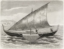 Boat of the Mortlock Islands by English School
