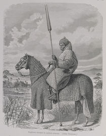 Baghirmi trooper in quilted armour by English School
