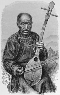 A Mongol musician, from 'The History of Mankind' by English School