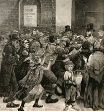 Relief of the Unemployed in London: Giving Out Soup Tickets by English School