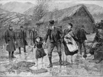 Scene at an Irish Eviction in County Kerry by Amedee Forestier
