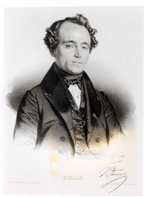 Portrait of Alexandre Dumas Fils engraved by Gregoire and Deneux von French School