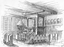 Interior of an old Synagogue at Metz by English School