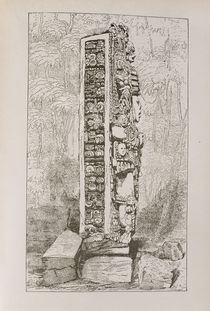 Representation of Mayan Hieroglyphics on a Stele von English School